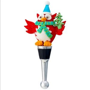 LS Arts Festive Christmas Owl Wine Bottle Stopper Gift Boxed